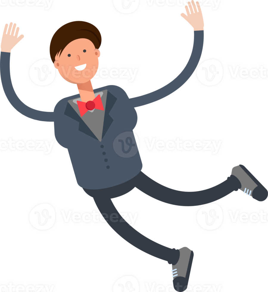 Businessman Character Relaxing and Jumping png
