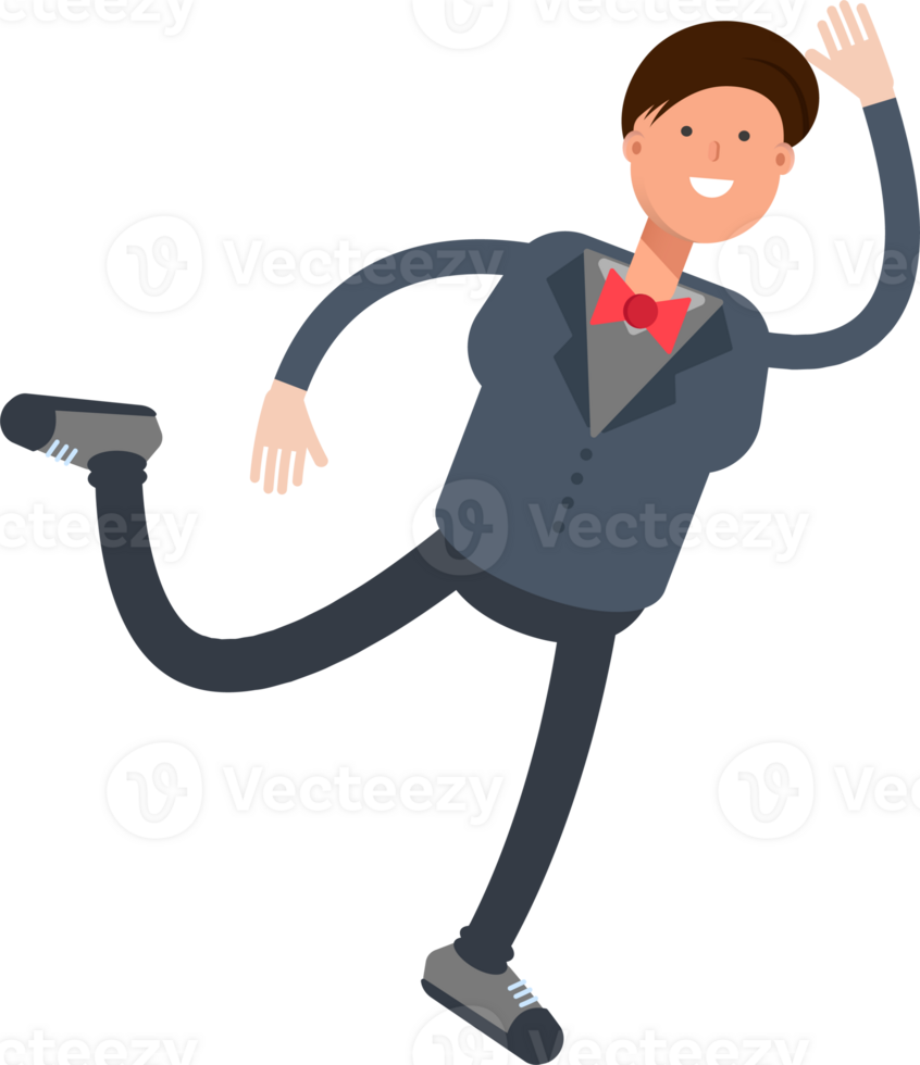 Businessman Character Jumping and Flying png