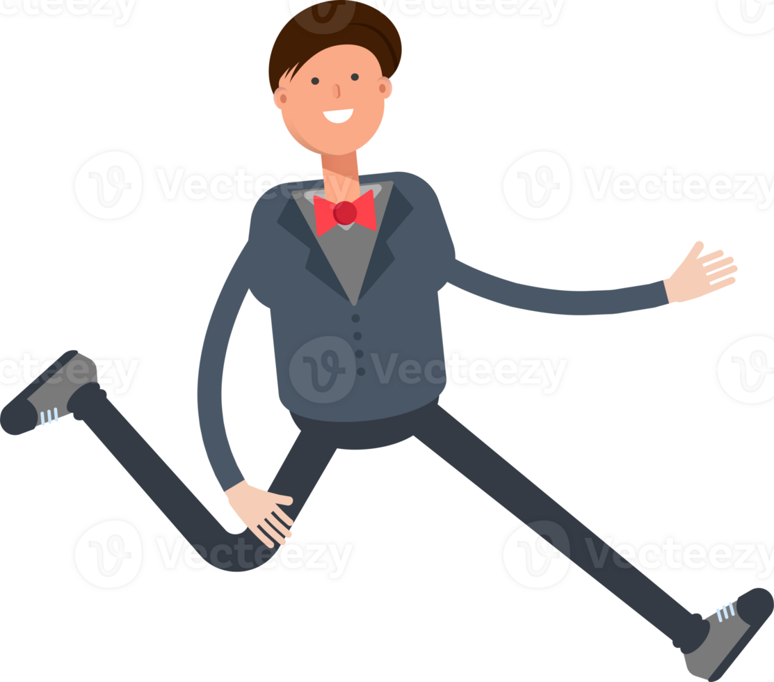 Businessman Character Running Illustration png