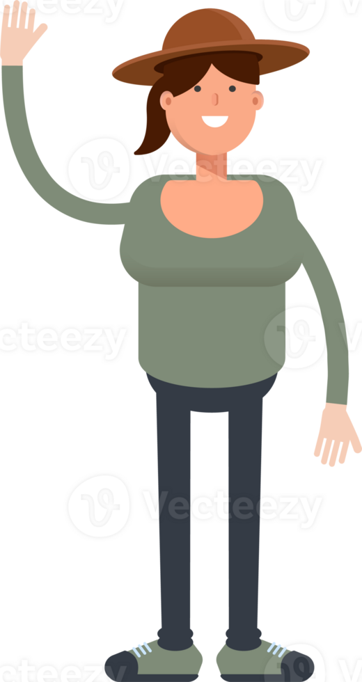 Woman in Hat Character Greeting png