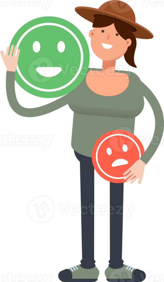 Woman in Hat Character and Emoticon Sign png