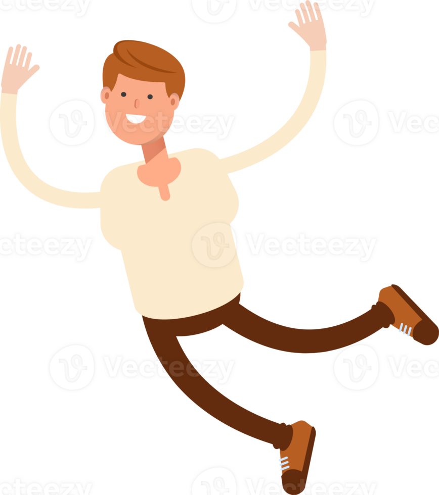 Man Character Relaxing and Jumping png