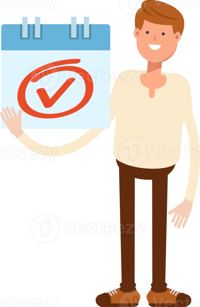 Man Character and Check Mark Sign png