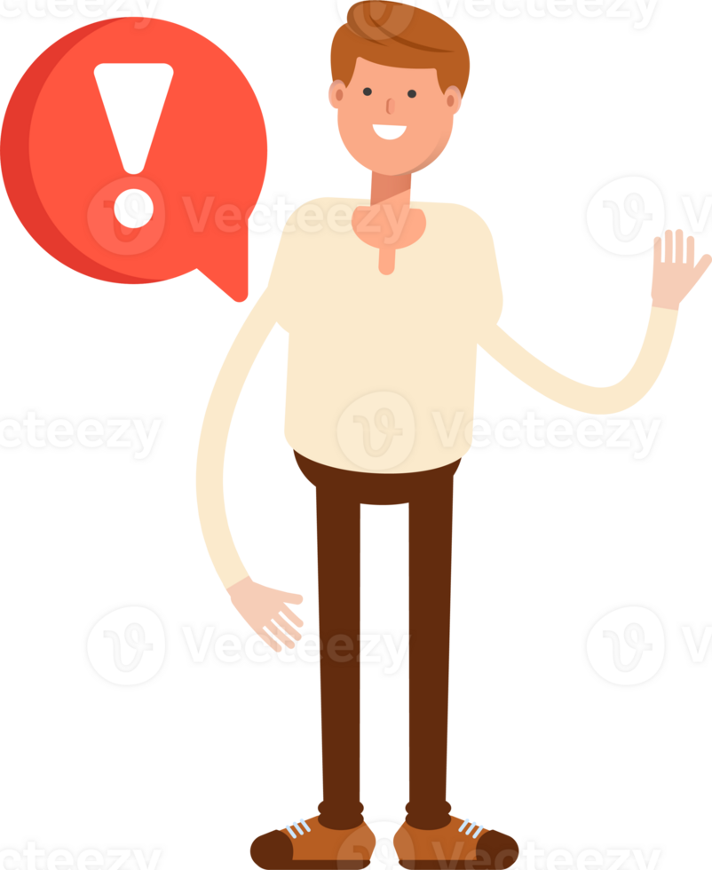 Man Character and Error Sign png