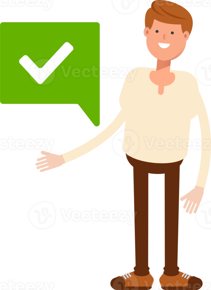 Man Character and Check Mark png