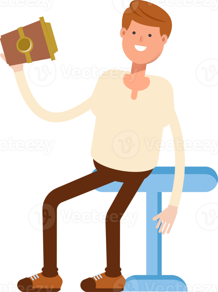 Man Character Drinking Coffee png