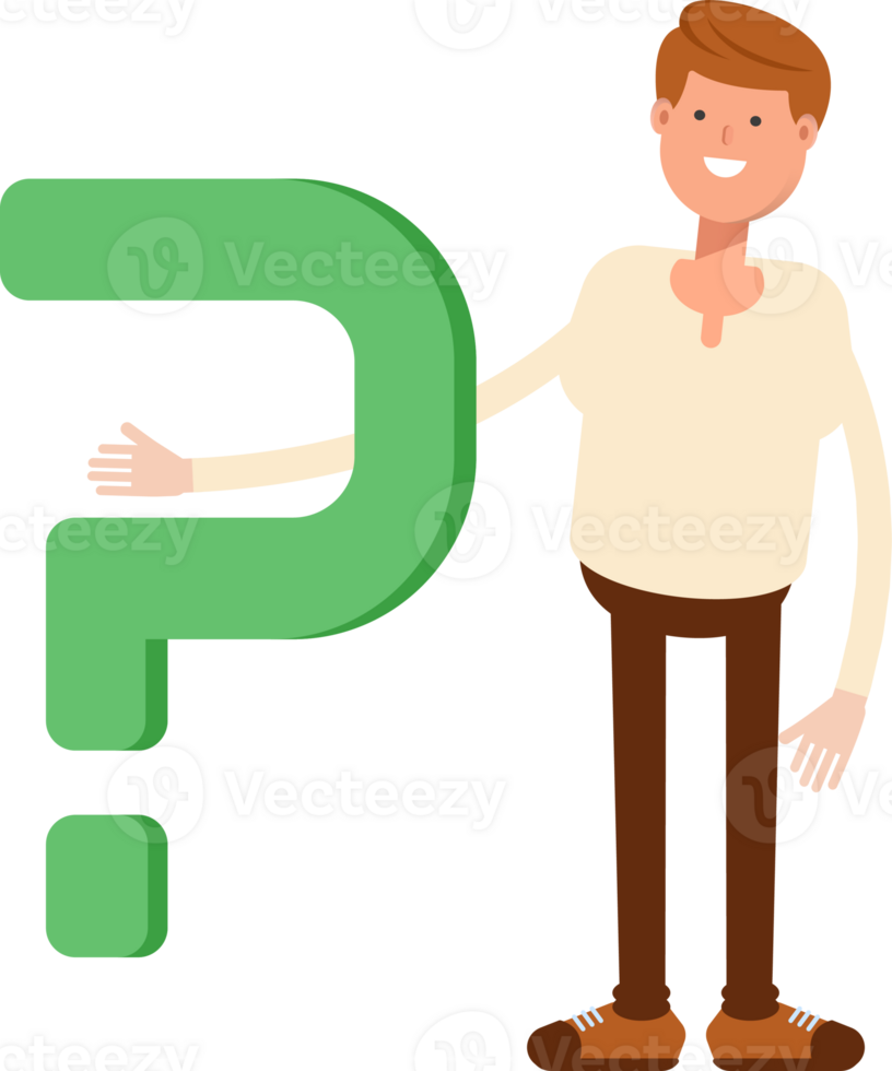 Man Character and Question Mark png