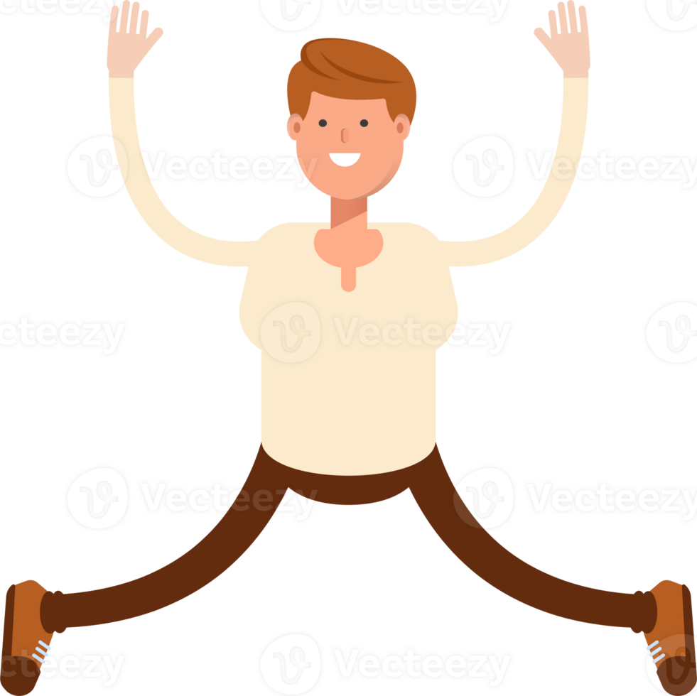 Man Character Relaxing and Jumping png