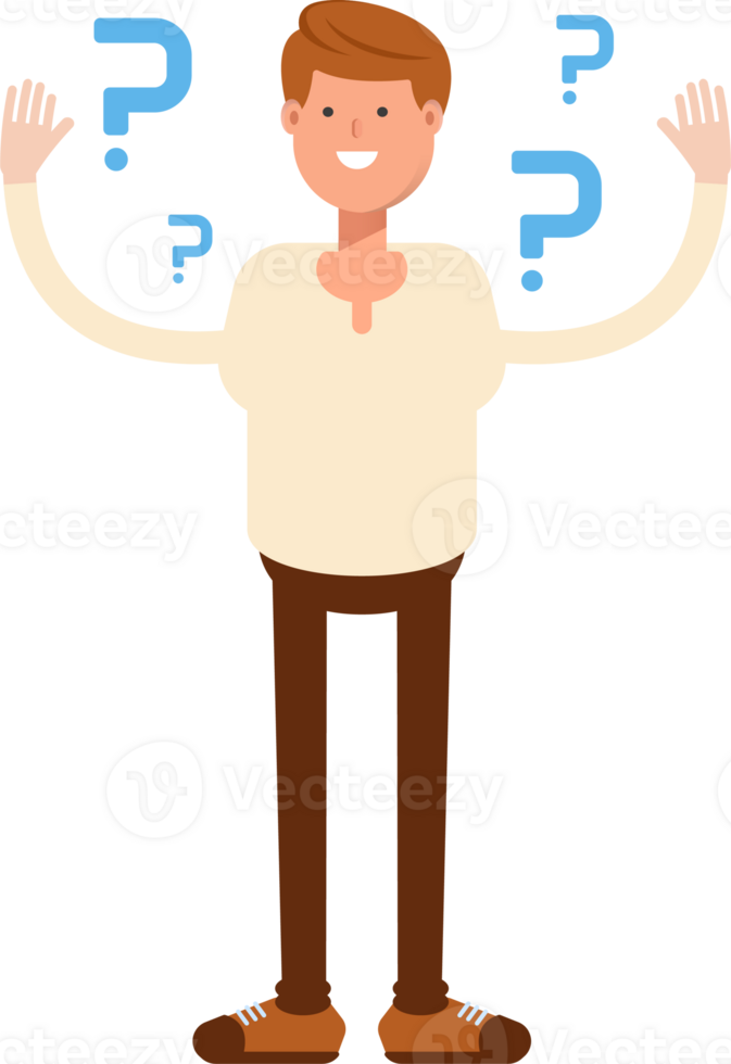 Man Character and Question Marks png