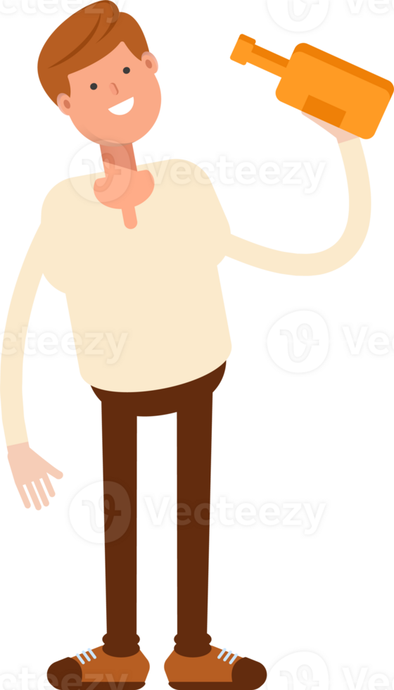 Man Character Drinking Beer png