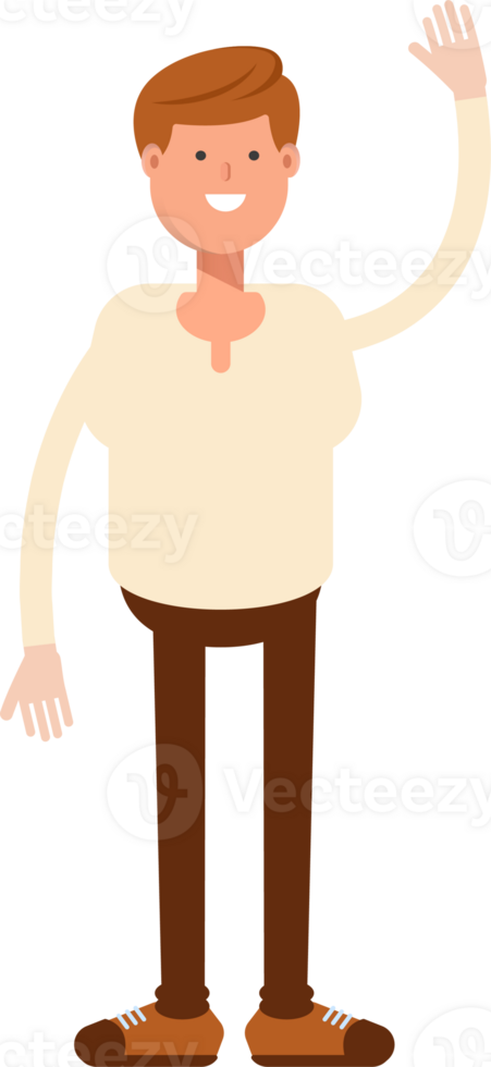 Man Character Raising Hand Illustration png