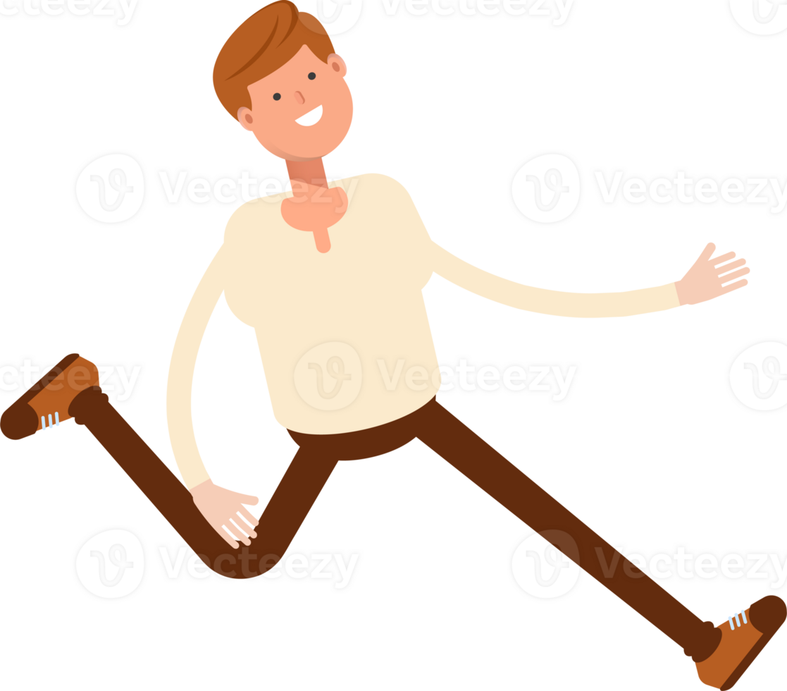 Man Character Running Illustration png