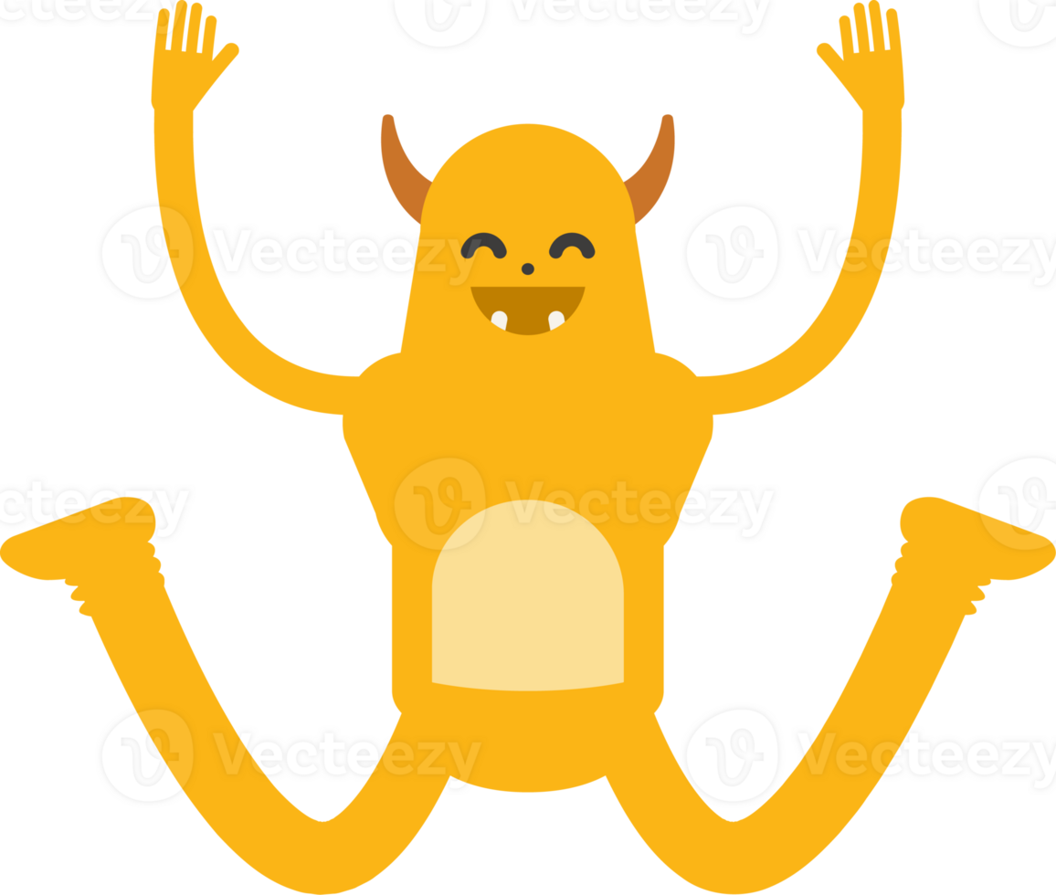 Cute Monster Character Jumping png