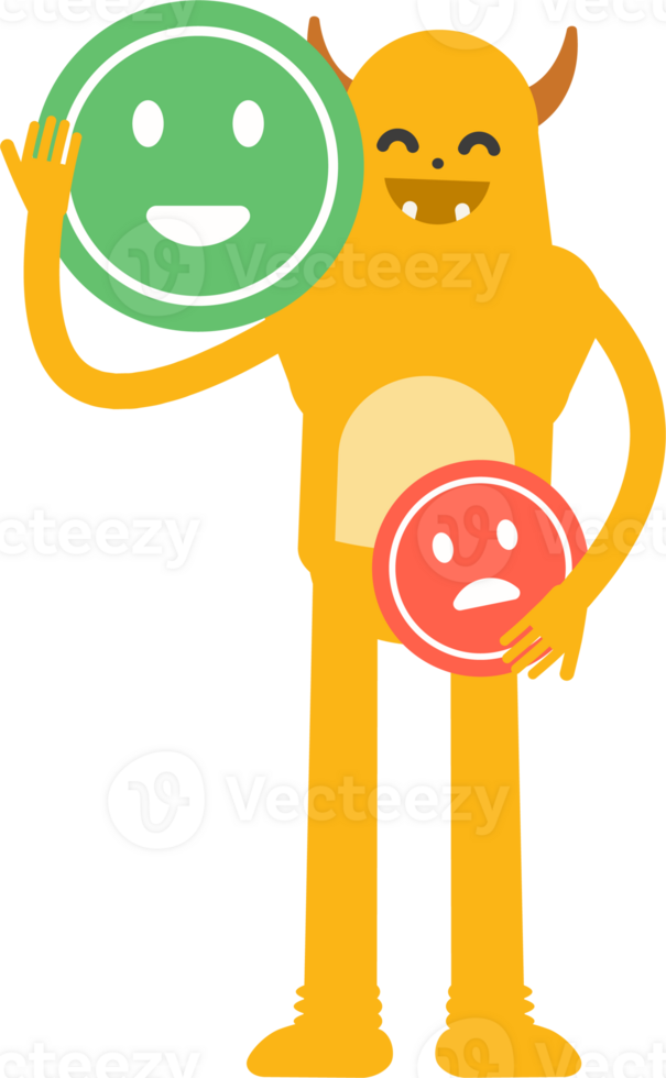 Cute Monster Character and Emoticon Sign png