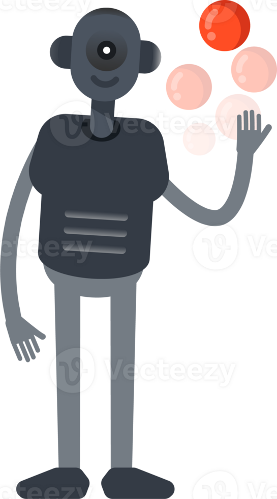 Robot Character Playing Ball png