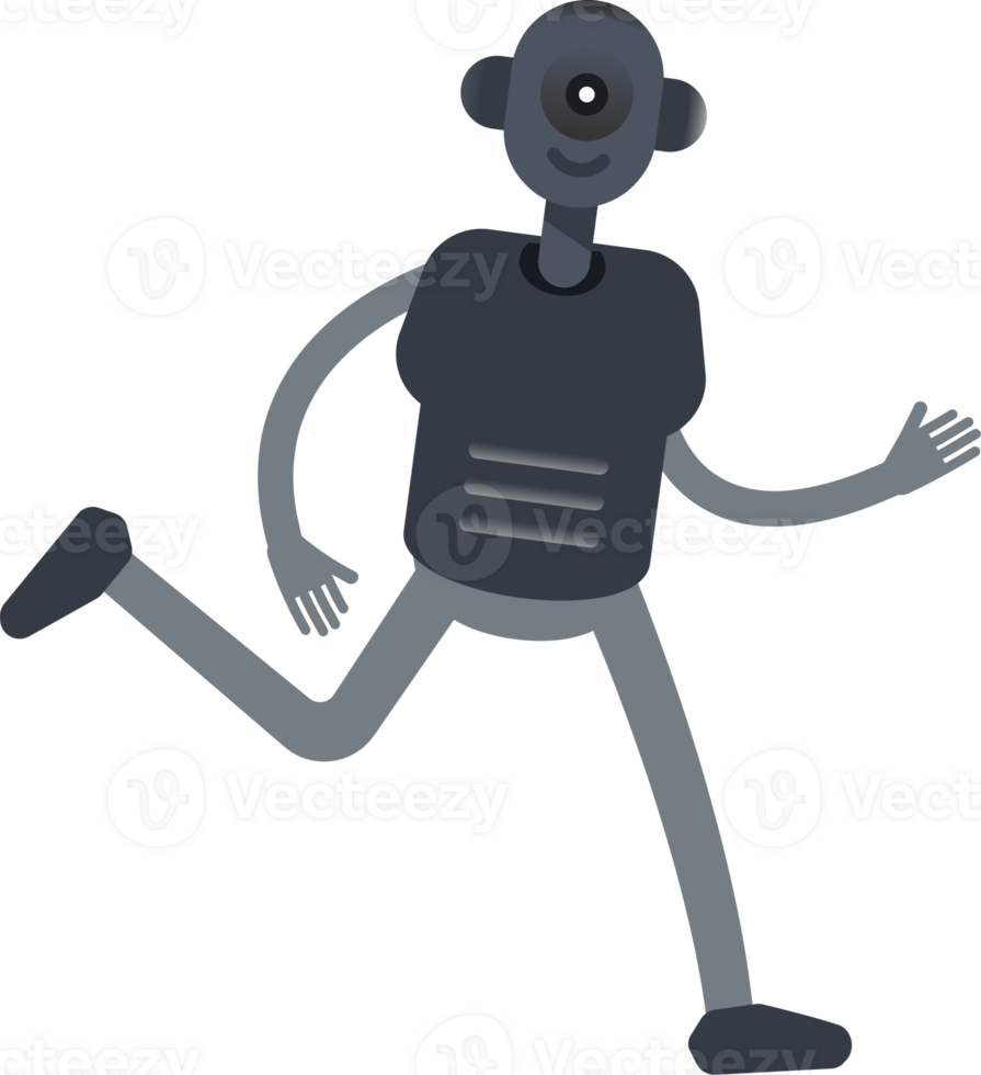 Robot Character Running png
