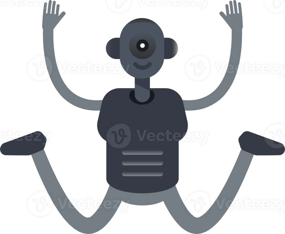 Robot Character Jumping png