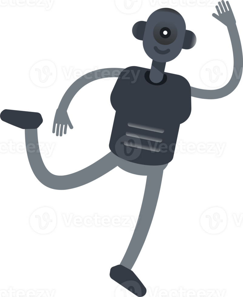 Robot Character Jumping and Flying png