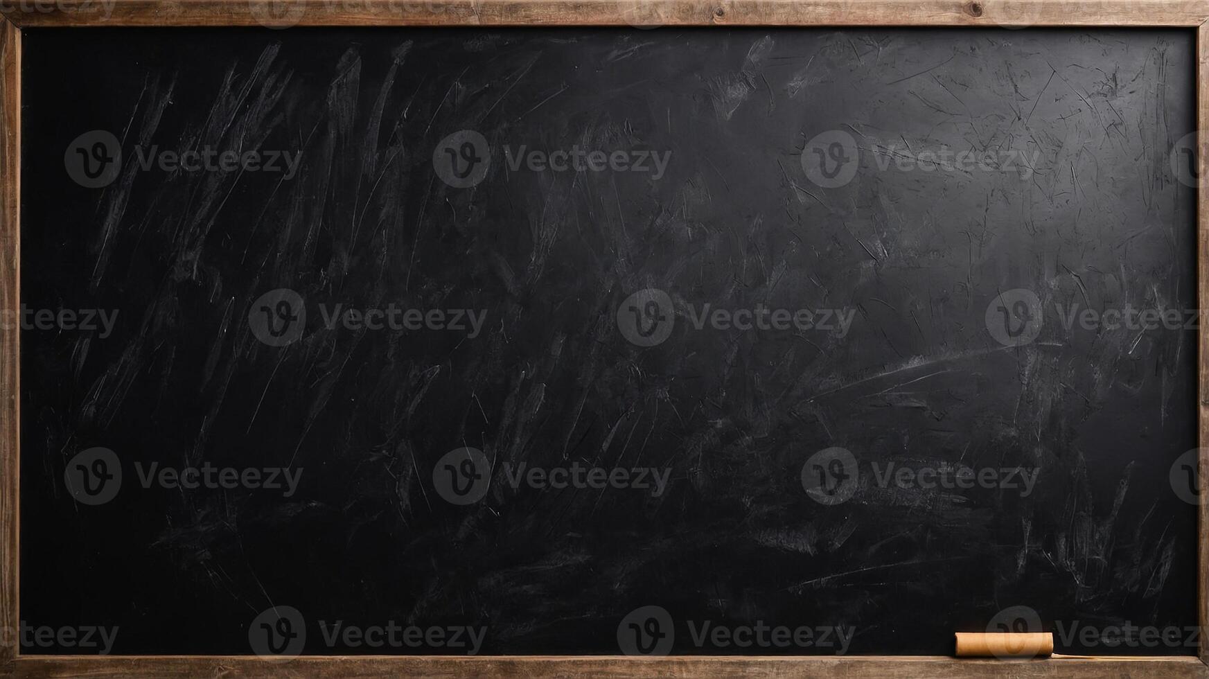 Blackboard background with chalk scribble texture. Blank grunge background with wooden frame. photo