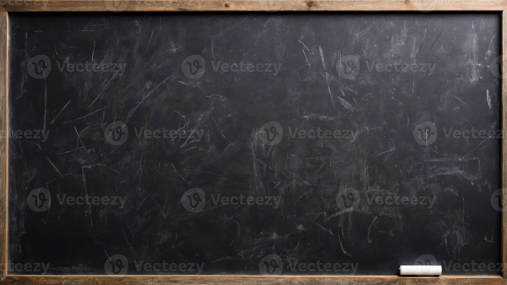 Blackboard background with chalk scribble texture. Blank grunge background with wooden frame. photo
