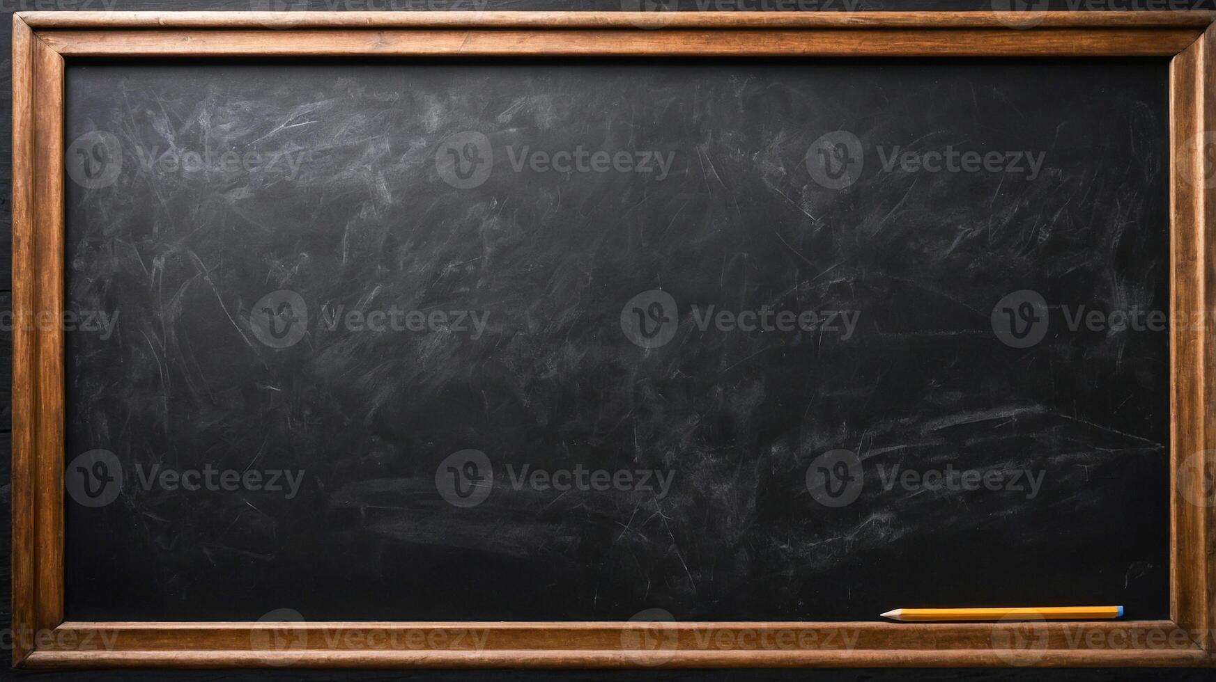 Blackboard background with chalk scribble texture. Blank grunge background with wooden frame. photo
