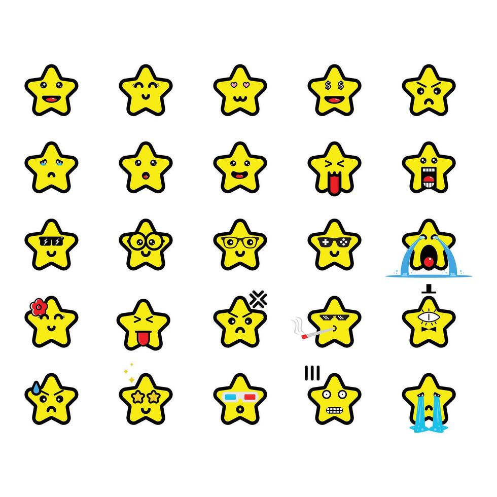 design mascot cute star emoji vector