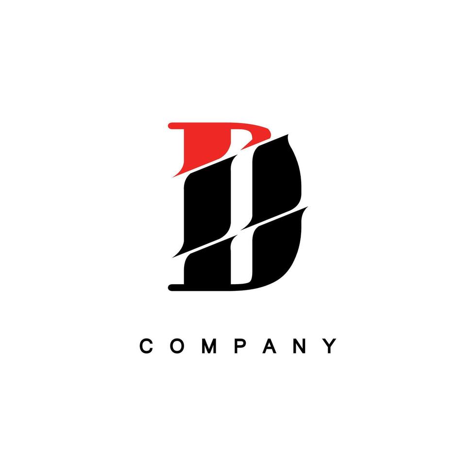 Creative Red and Black Letter D Company Logo Design vector