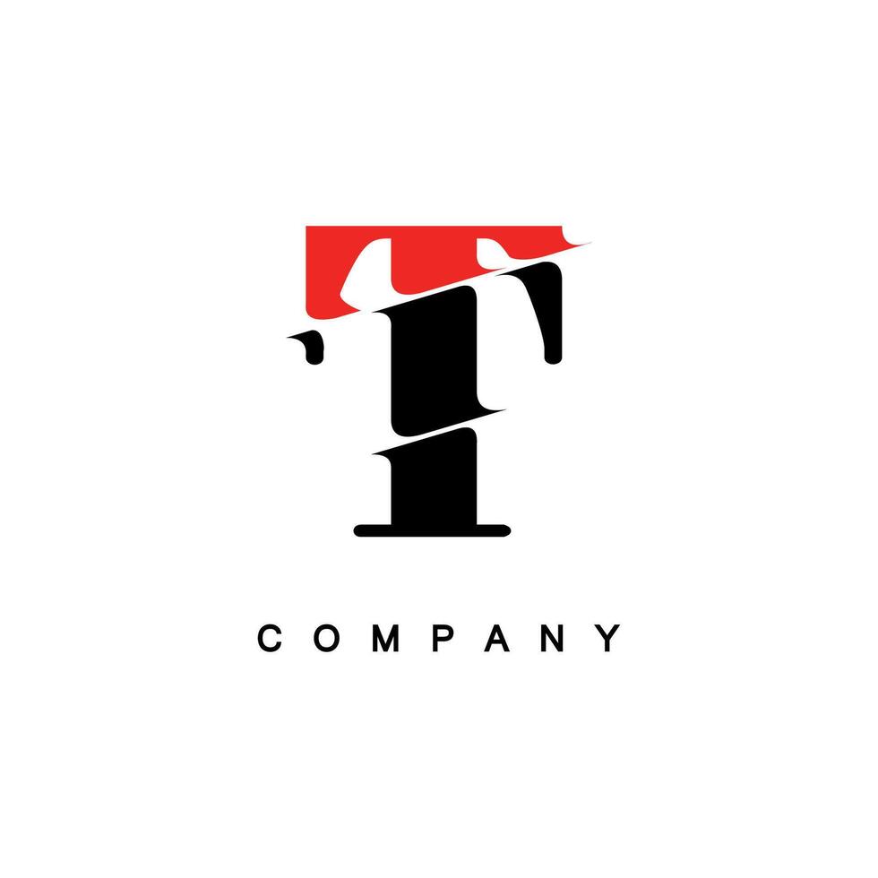 Creative Red and Black Letter T Company Logo Design vector