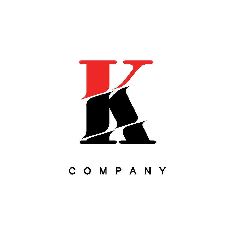 Creative Red and Black Letter K Company Logo Design vector