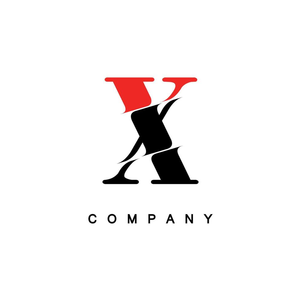 Creative Red and Black Letter X Company Logo Design vector