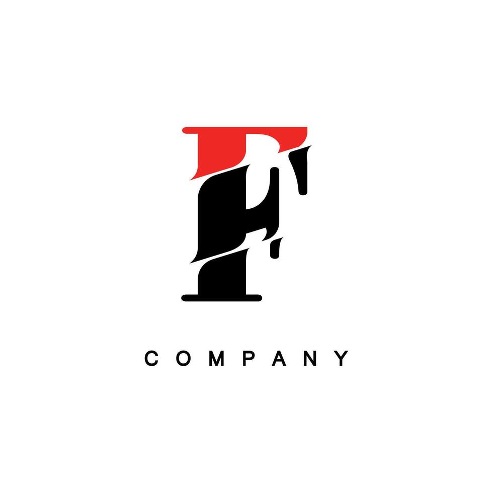 Creative Red and Black Letter F Company Logo Design vector