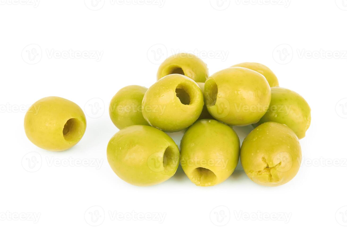green olives on white photo