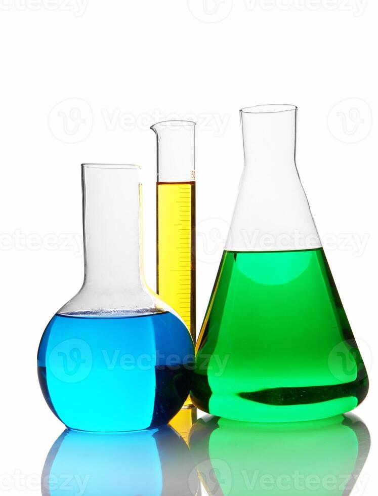 test tubes on white photo