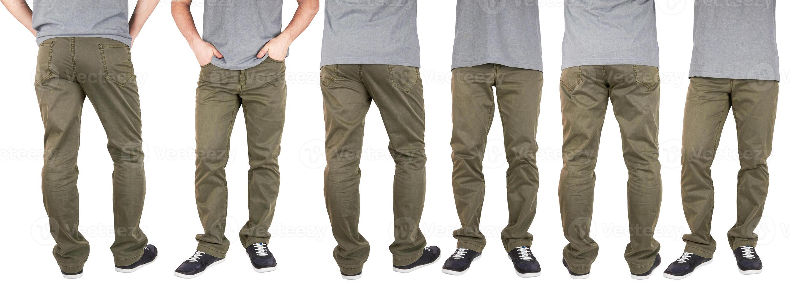 man in trousers on white photo