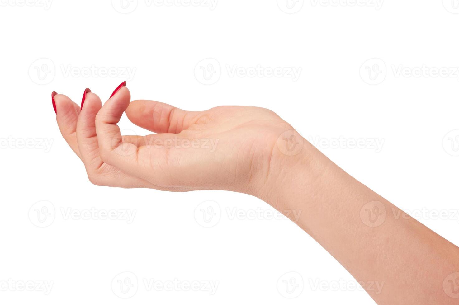 red manicure on white photo