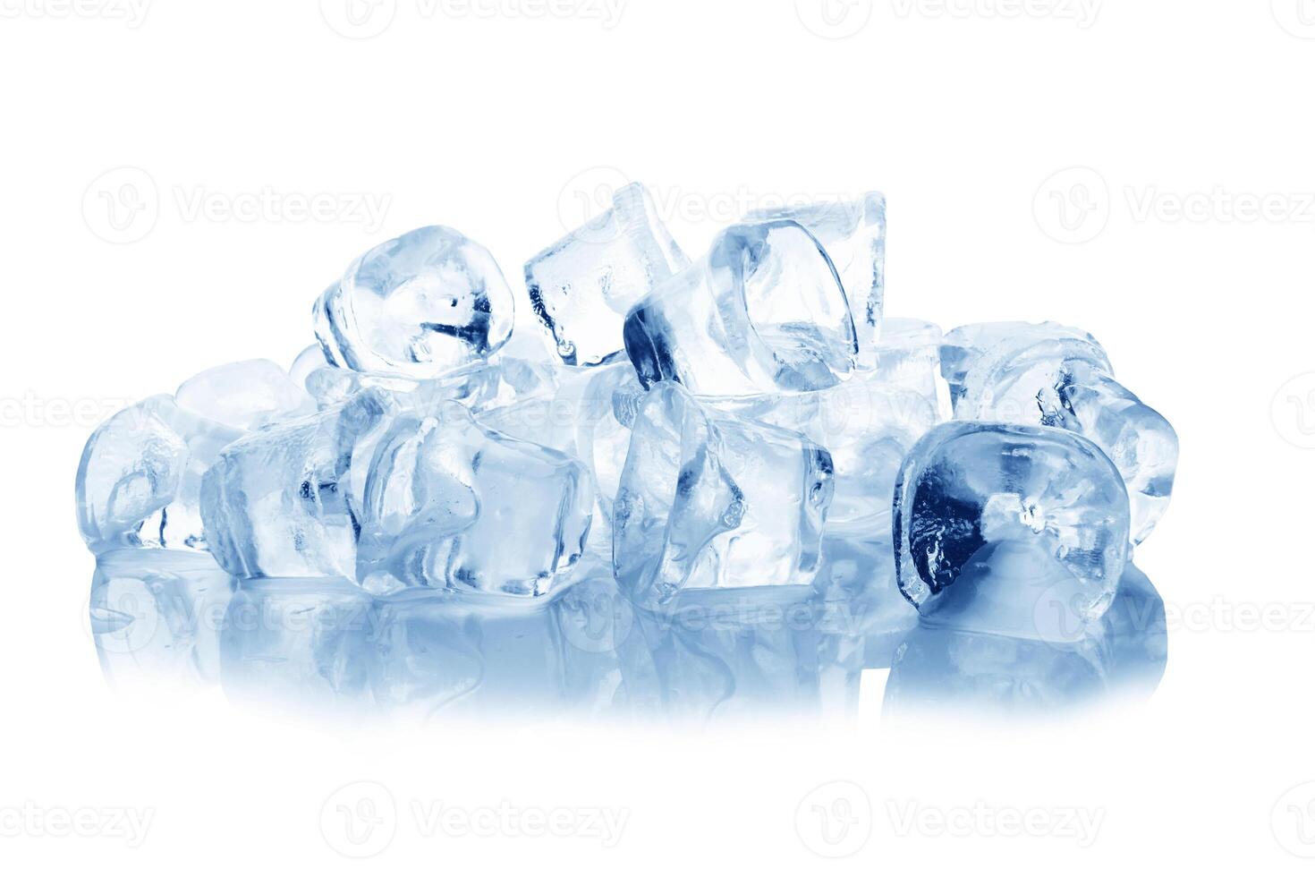 Ice cubes on white photo
