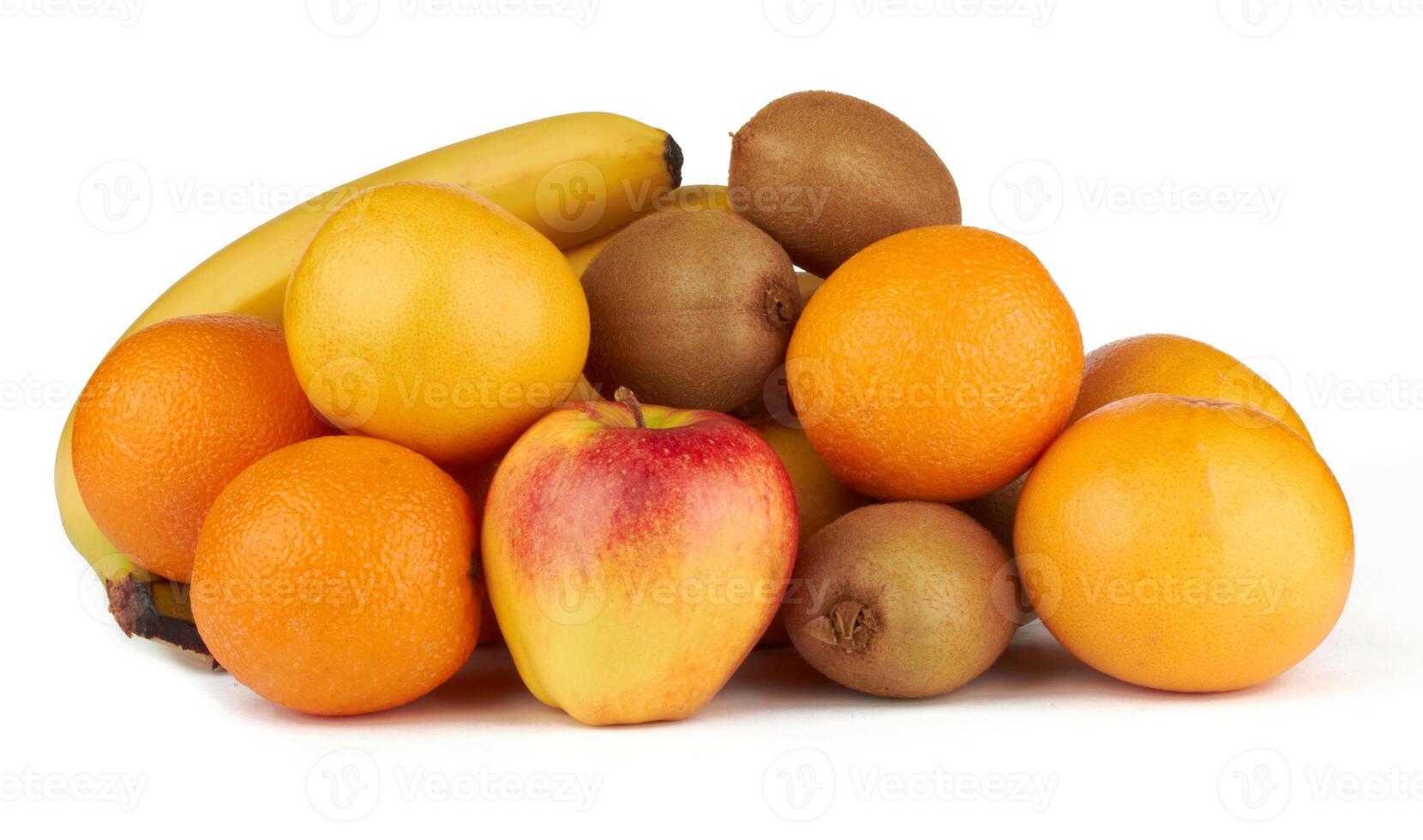 Fresh fruits on white photo