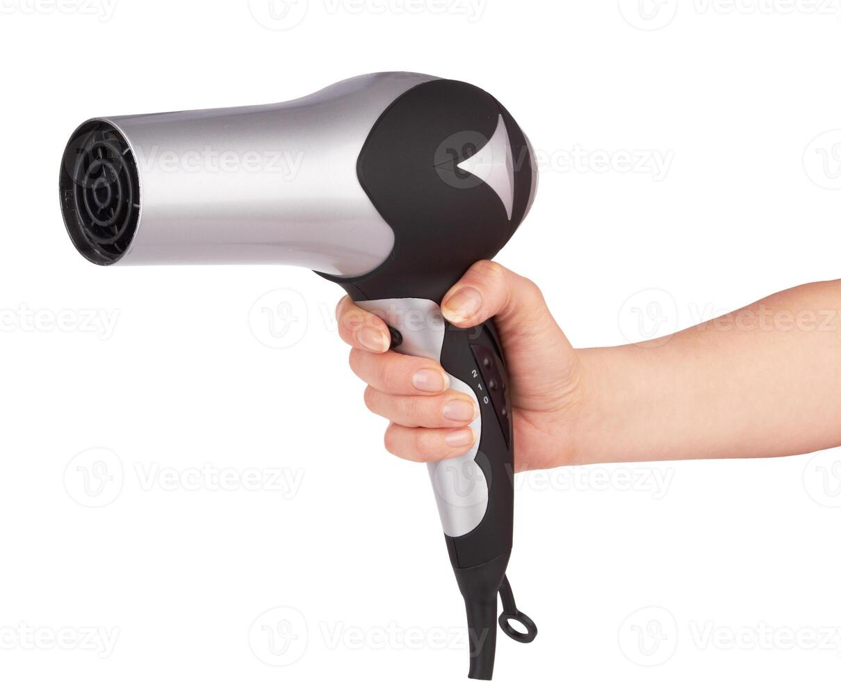 Hair dryer on white photo