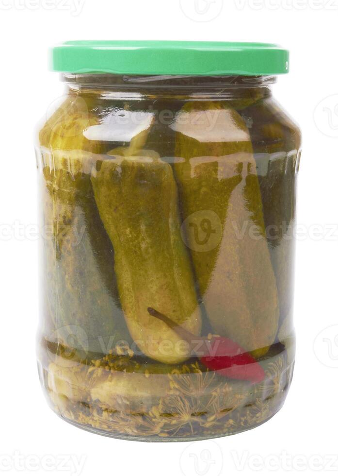 pickles in a glass jar photo