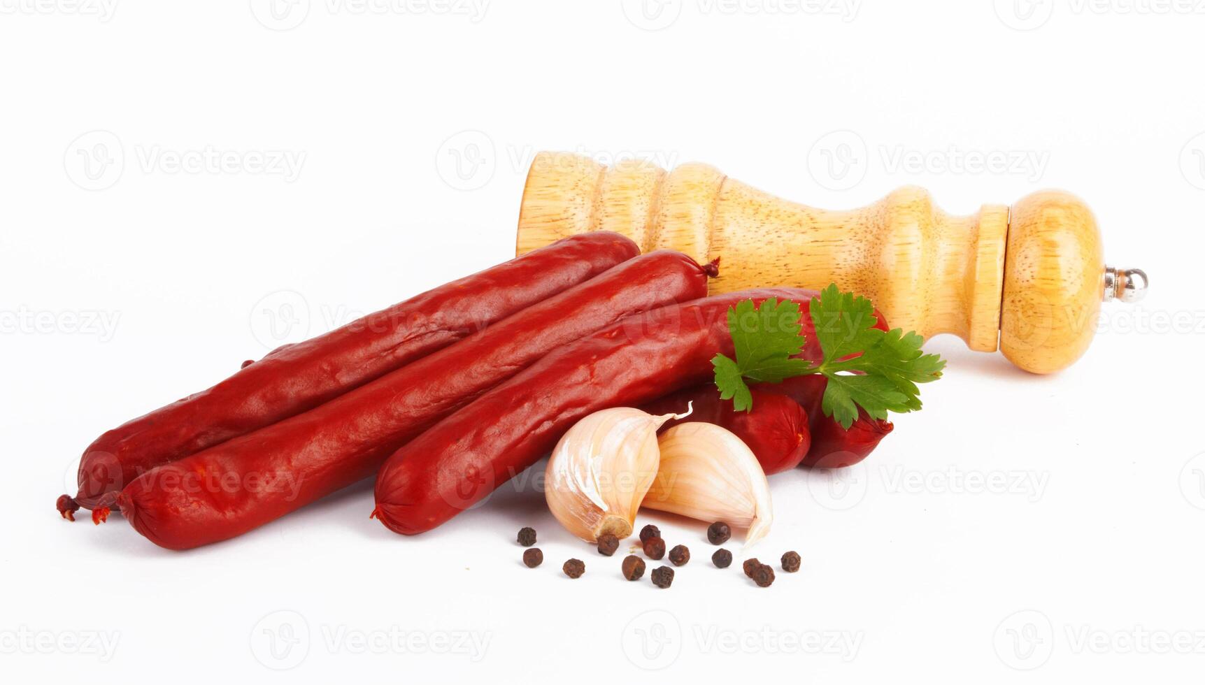 Sausage on white photo