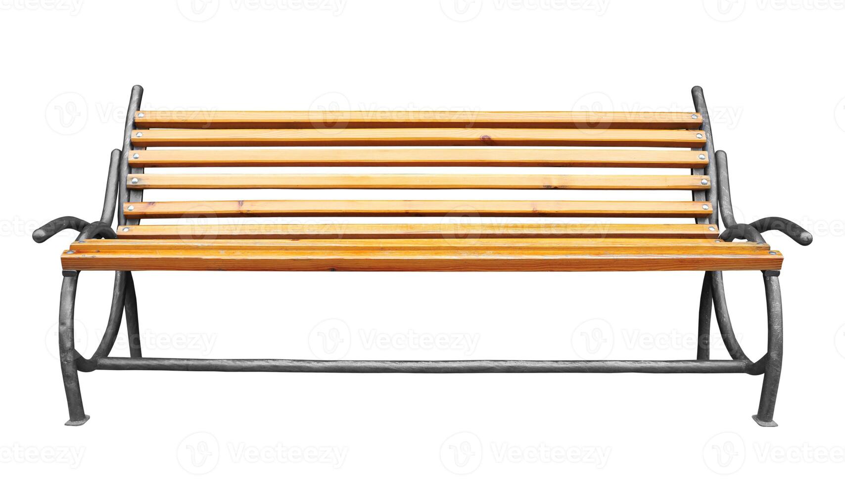 Park bench on white photo