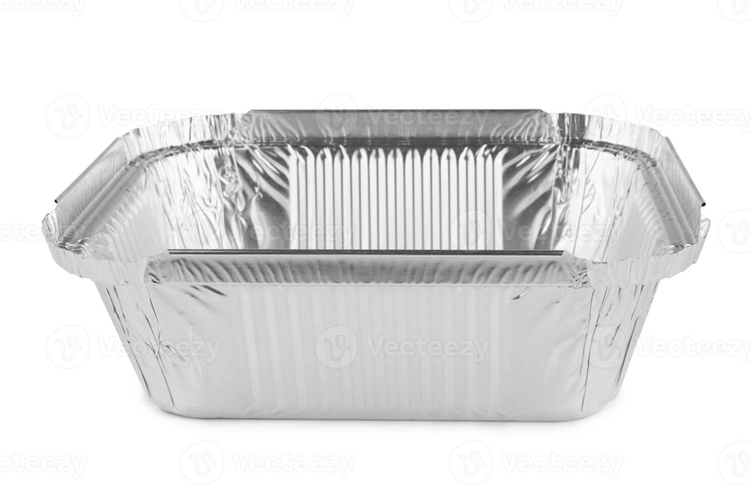 Foil tray on white photo