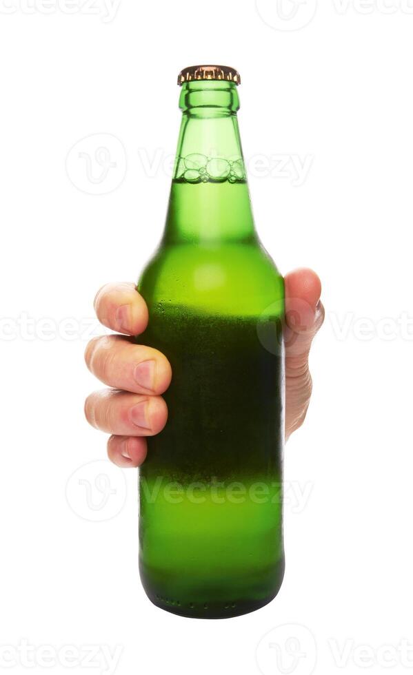 beer bottle on white photo