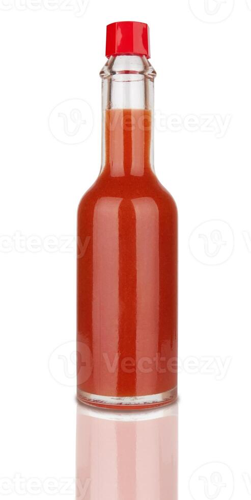 hot sauce on white photo