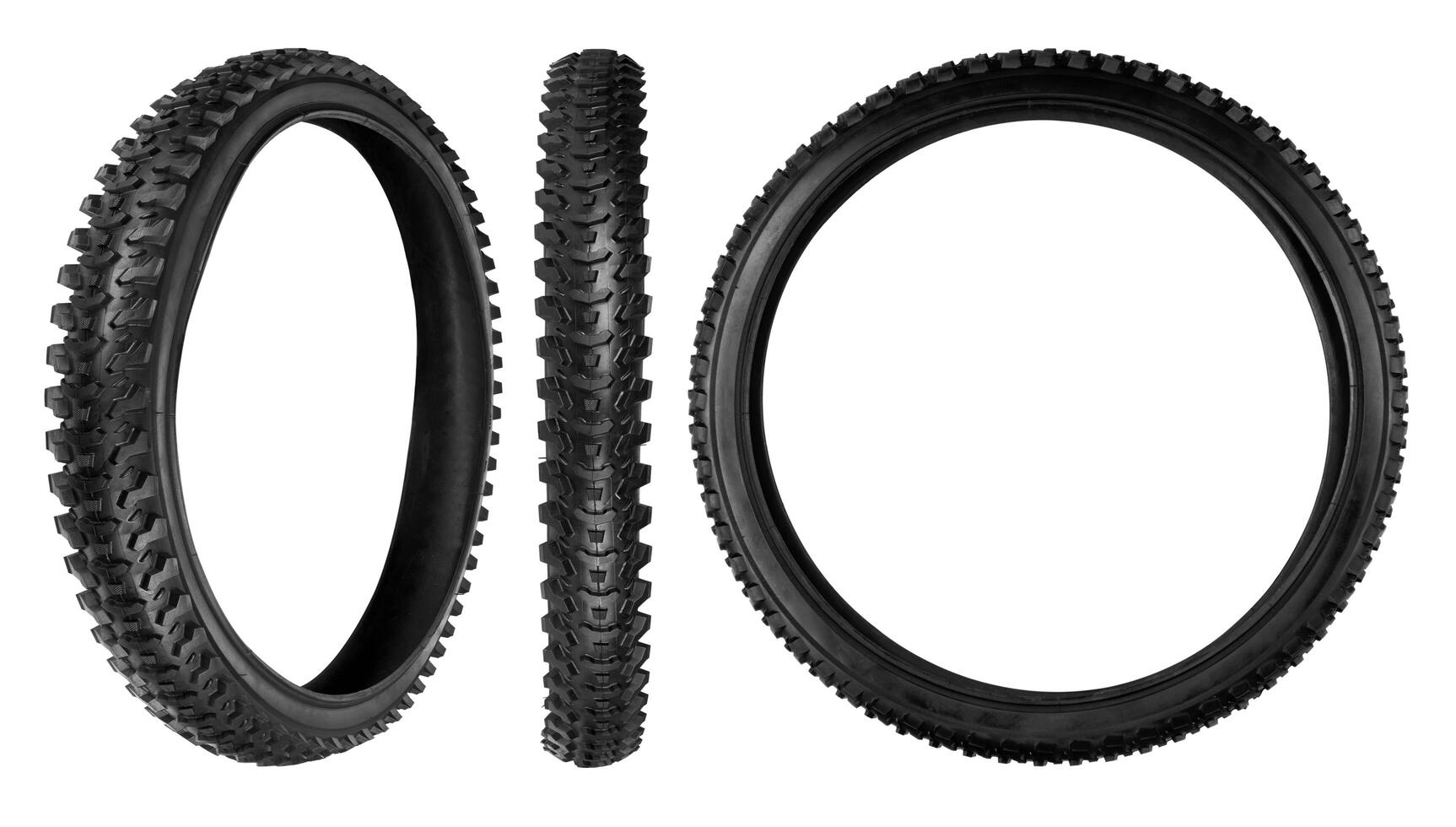 Bicycle tyre on white photo