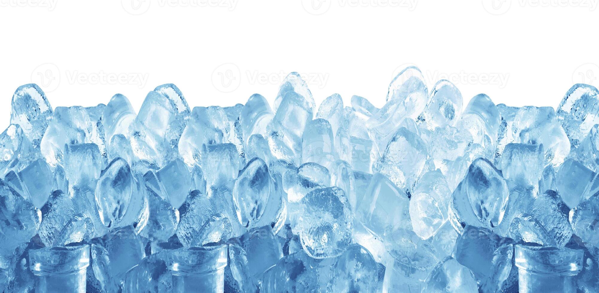 Ice cubes on white photo