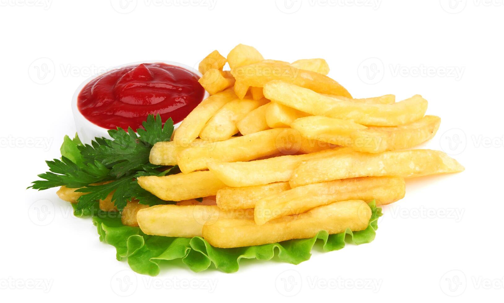 French fries on white photo
