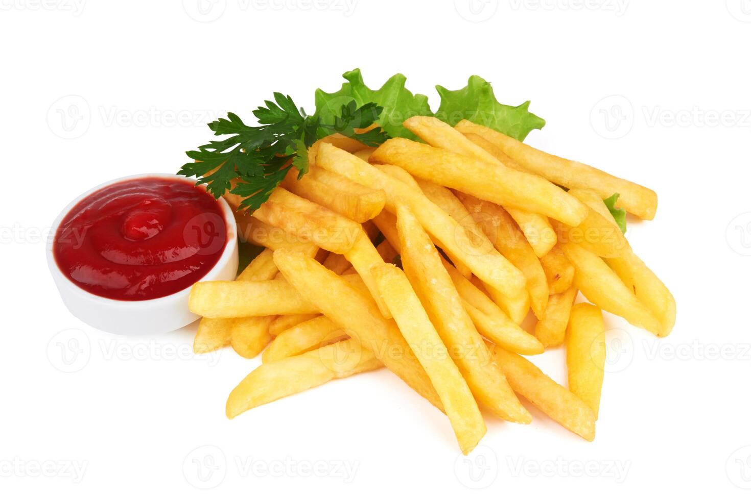 French fries on white photo