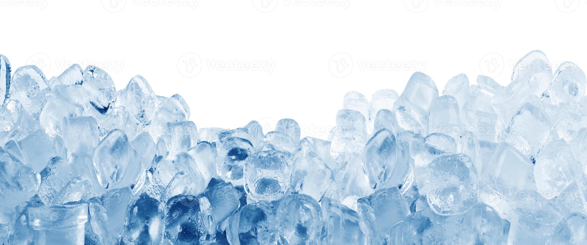 Ice cubes on white photo