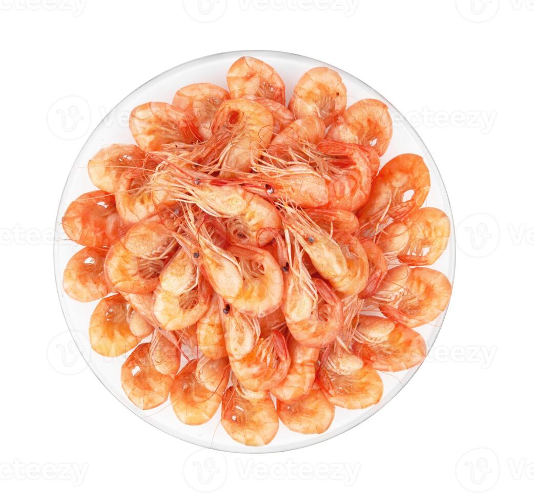 Boiled shrimp isolated photo